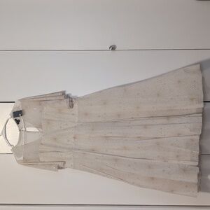 Celestial Midi Mesh Flutter Sleeve Dress